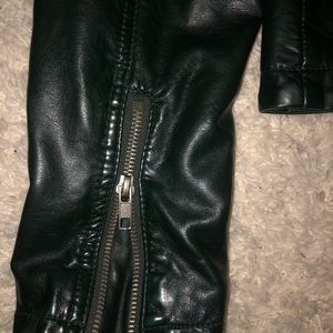 Free people leather jacket (vegan) in dark green